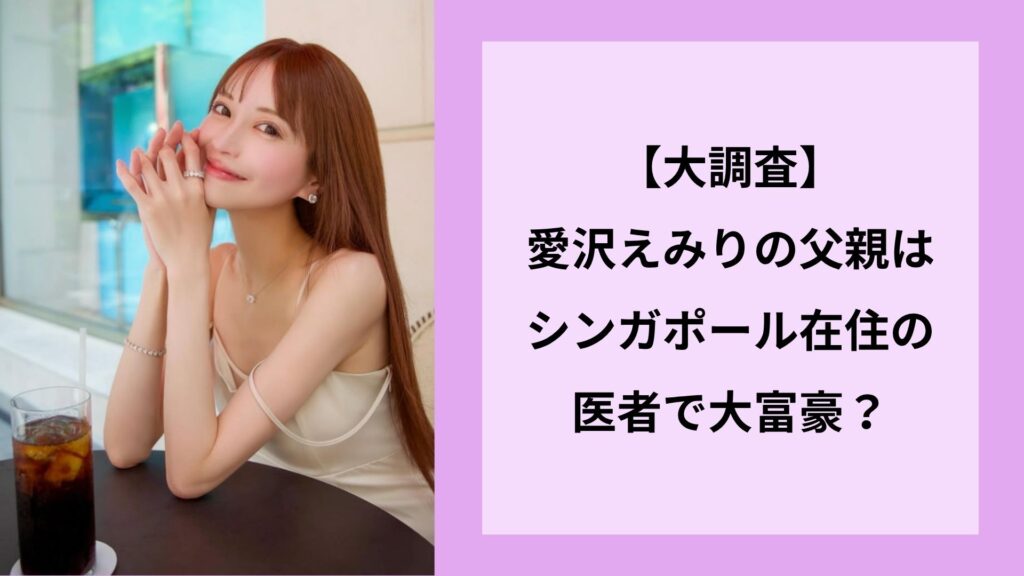 【大調査】愛沢えみりの父親はシンガポール在住の医者で大富豪？