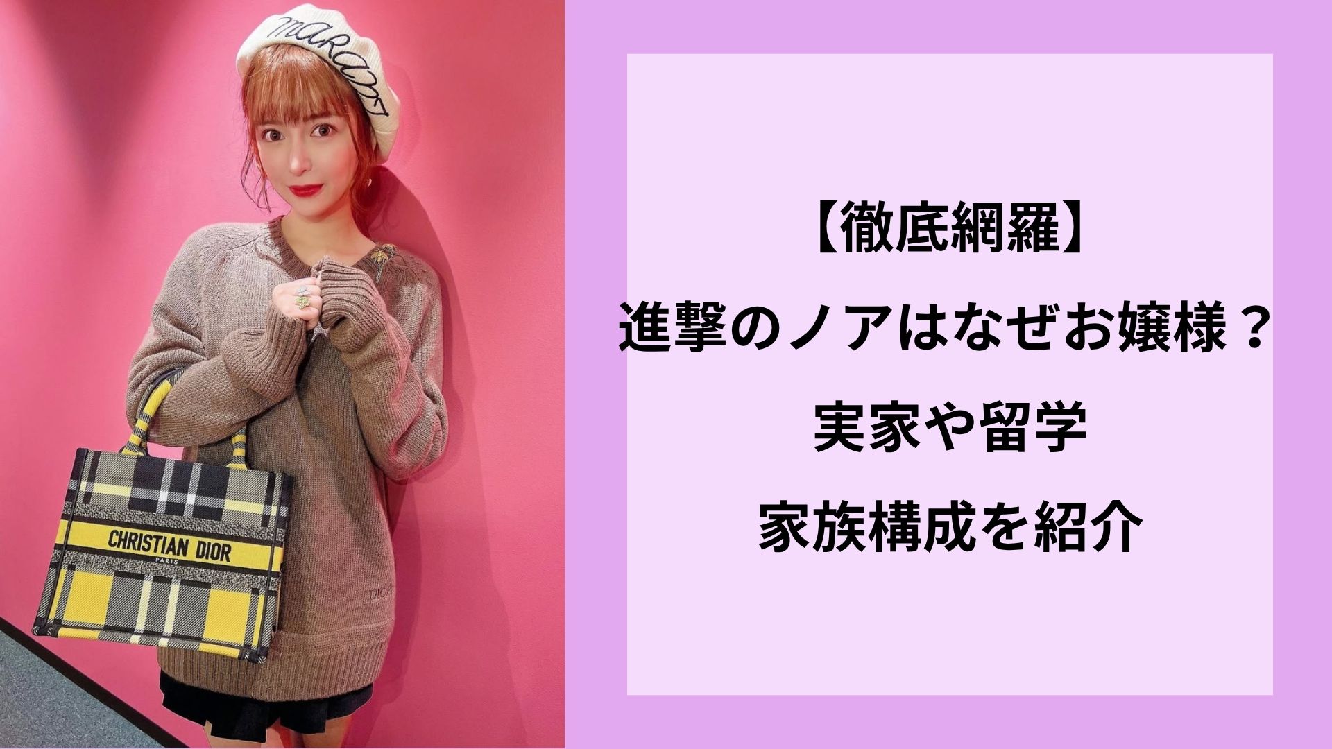 【徹底網羅】進撃のノアはなぜお嬢様？実家や留学・家族構成を紹介